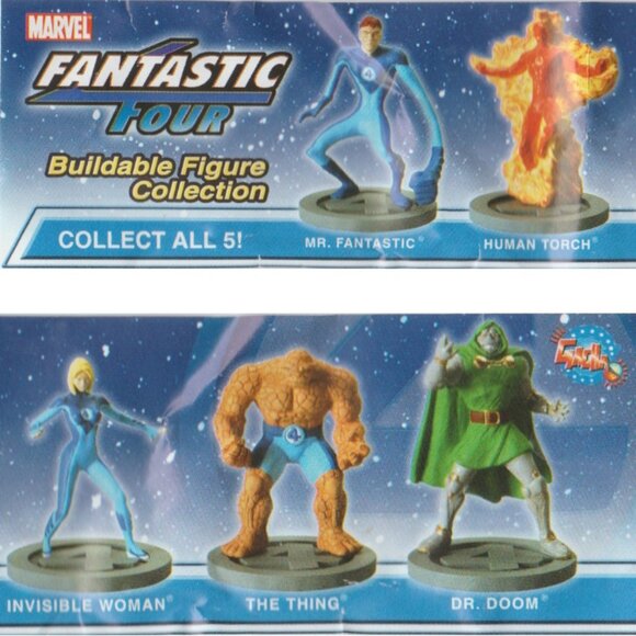 Marvel Comic Fantastic Four Buildable Figure Complete Set Collection Tomy 2005 - Picture 2 of 14
